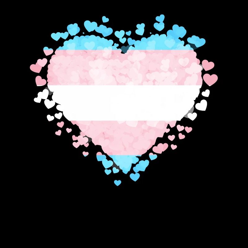 Transgender Pride Trans Flag Hearts Sublte LGBTQ
