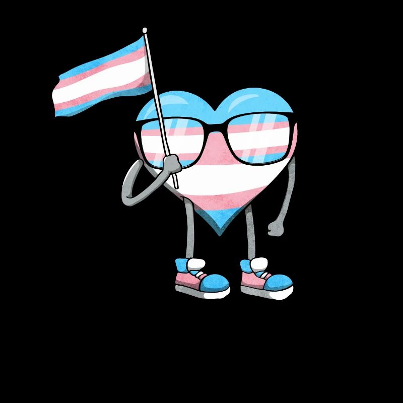 Transgender Pride Trans Flag Heart Sublte LGBTQ