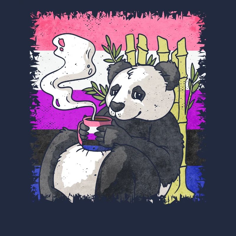 Geschlecht Fluid Stolz Flagge Panda Kaffee Sublte