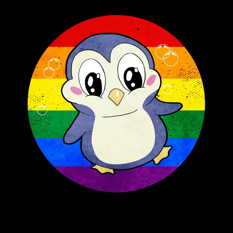 Gay Pride Rainbow Flag Pingouin Sublte