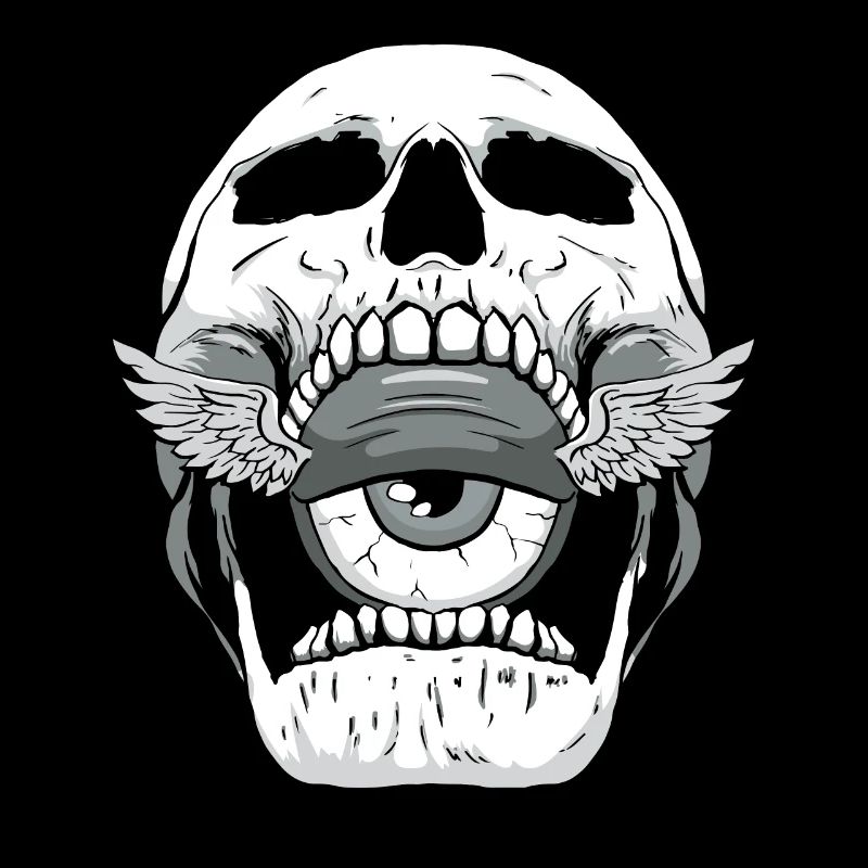 Weirdcore Aesthetic Skull Eyeball