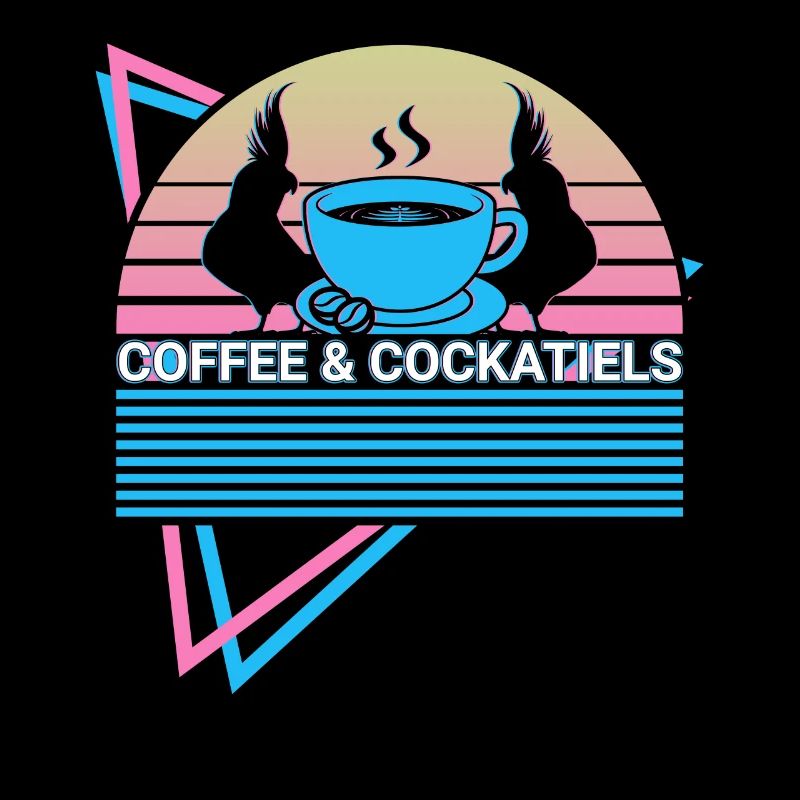 Coffee and cockatiels retro