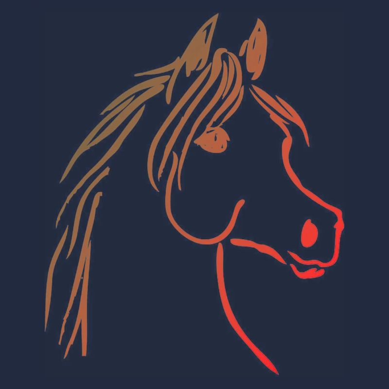 Horse with orange gradient line