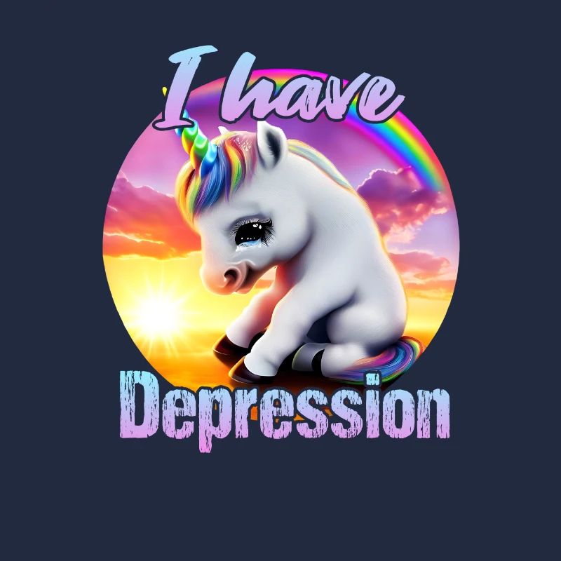 Licorne déprimée au coucher du soleil