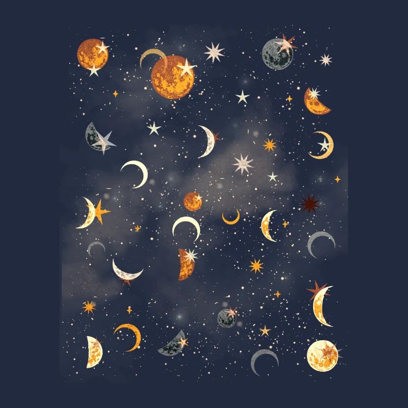 Esthétique céleste Moon Star Pattern