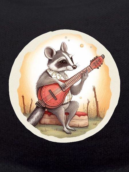 Opossum playing banjo