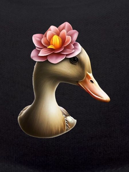 Duck with flower hat