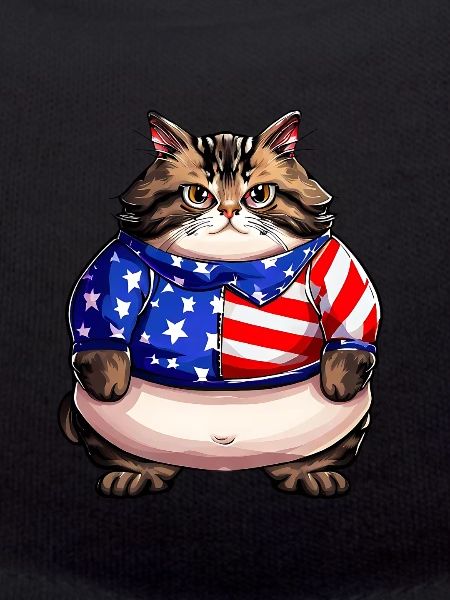 Chat drapeau américain