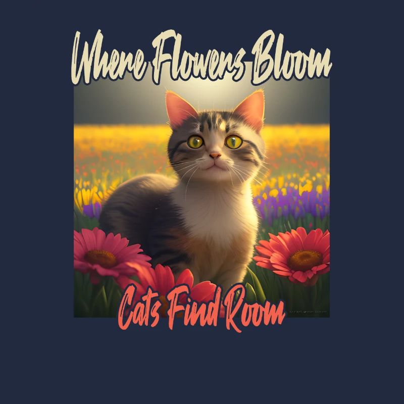Chat dans la mer de fleurs