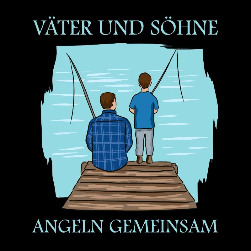 Väter und Söhne Angeln gemeinsam Angler Sprüche