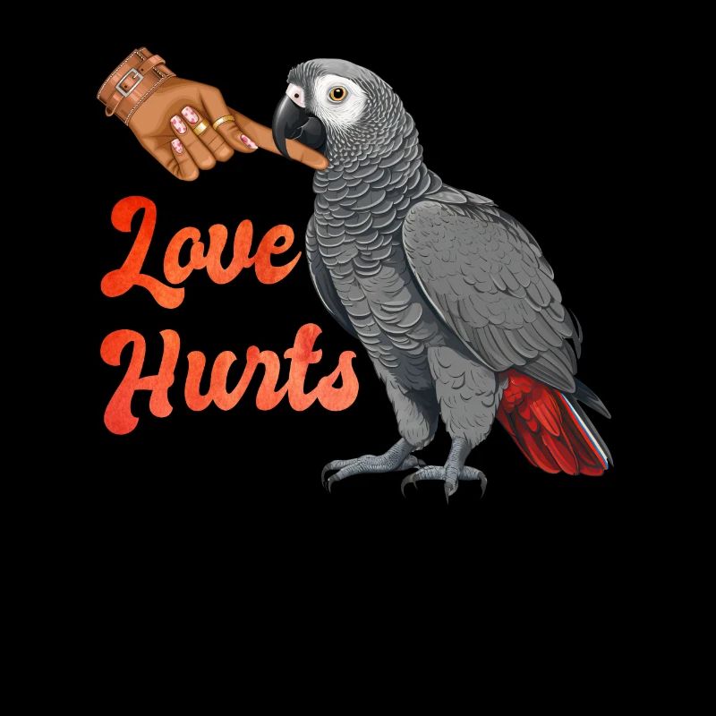 Love Hurts Grey Parrot Holder African Grey