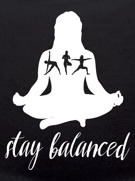 Stay Balanced Yoga Silhouette Design