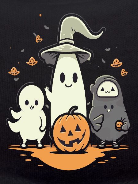 Cuddly Halloween Ghosts with Pumpkin