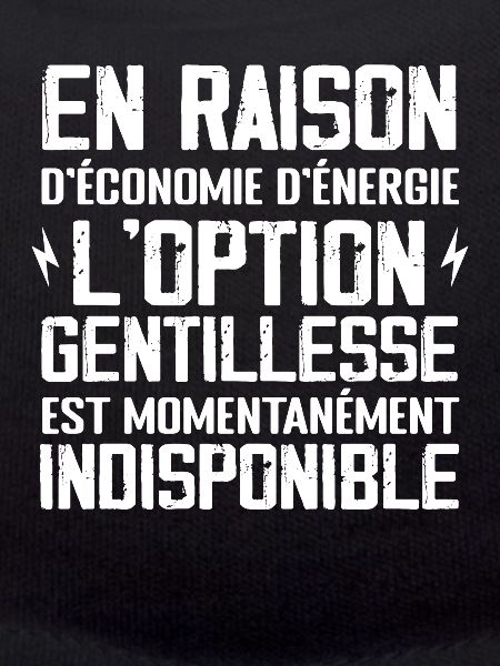 Option Gentillesse Indisponible