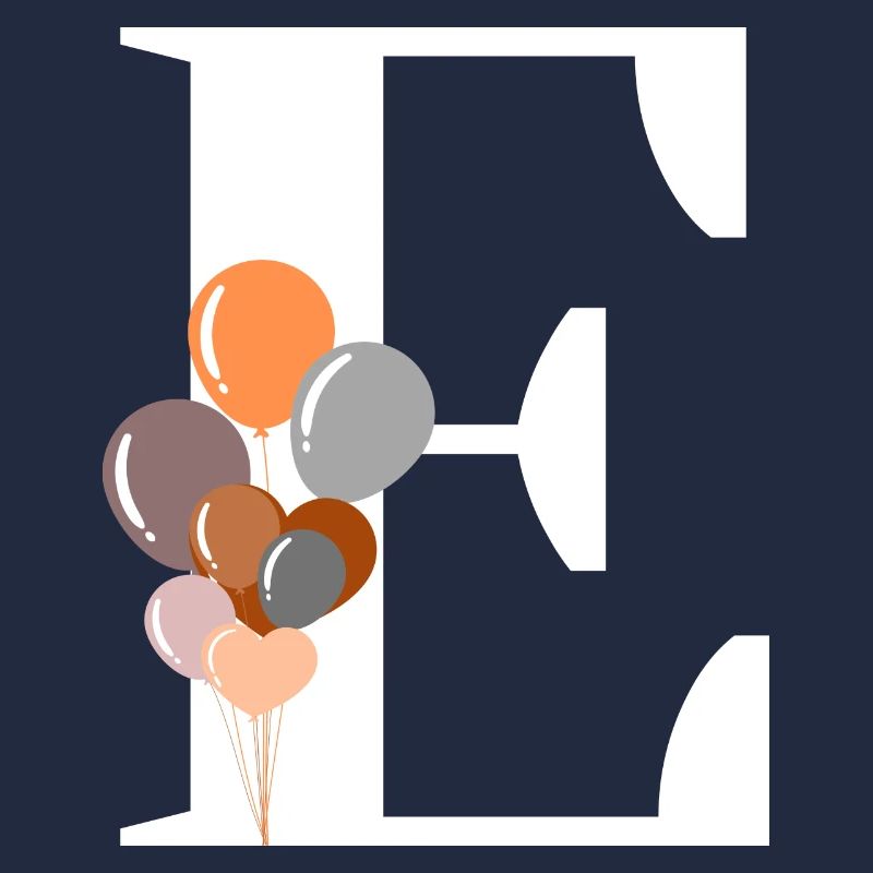 Letter e birthday balloon