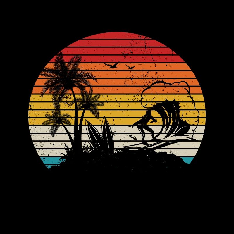Vintage Surfer Retro Surfing Beach Surf