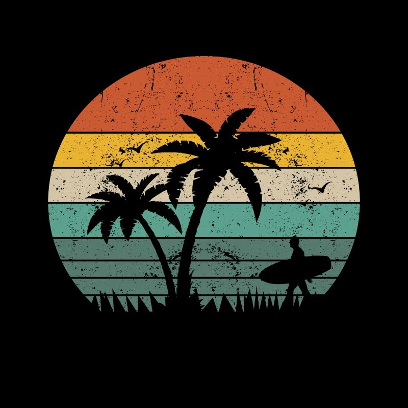 Vintage Surfer Retro Surfing Beach Surf