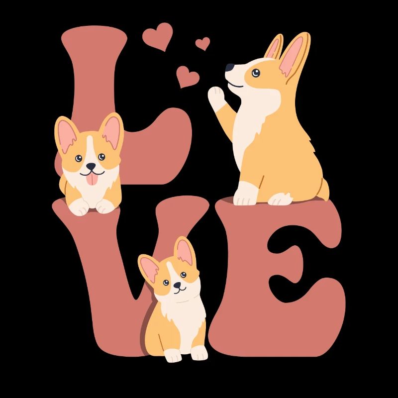 Corgi Hund LIEBE