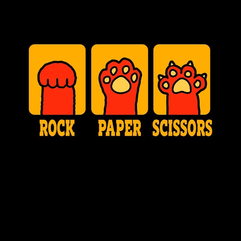 Pierre Papier Ciseaux Jeu De Main Drôle Chat Enfants