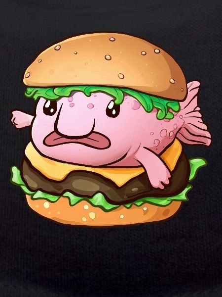 Lustiger Blobfisch-Hamburger