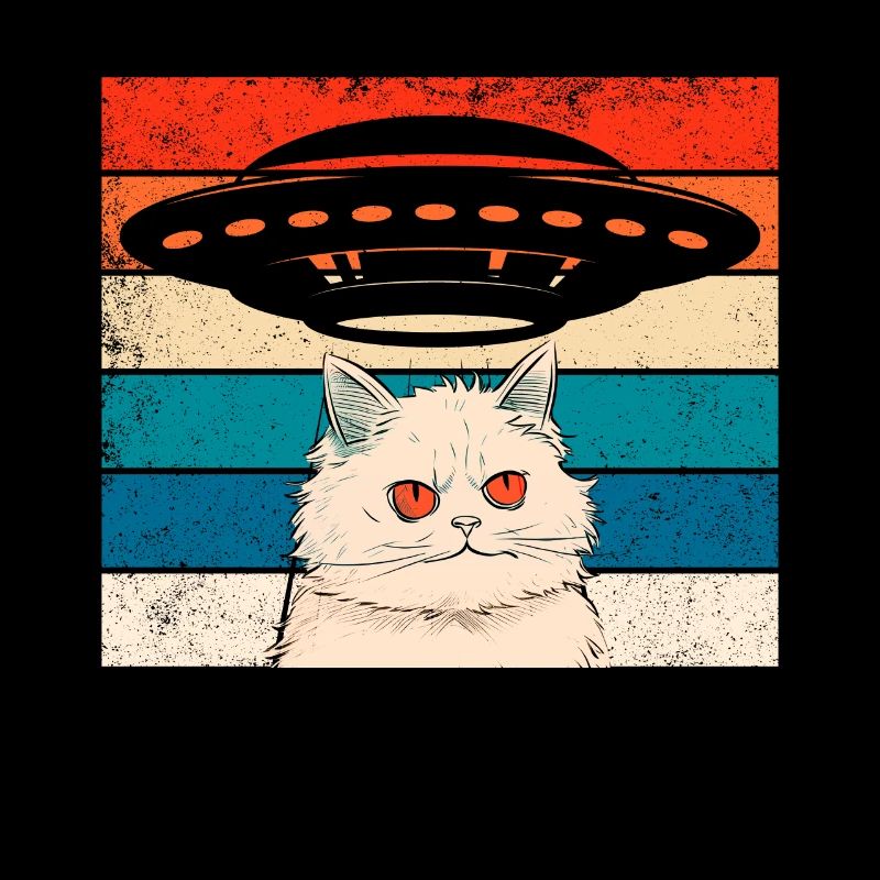 Drôle de chats-selfie ovnis extraterrestre vaisseau spatial Kitty