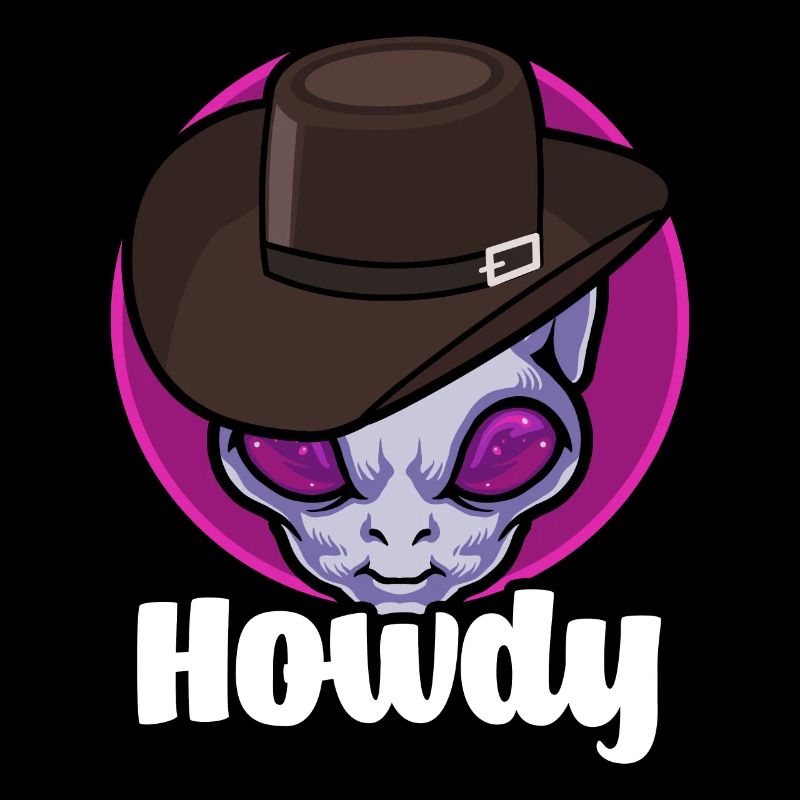 Howdy Alien Cowboy Space UFO Funny Western Rodeo