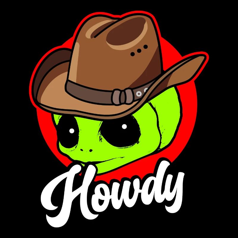 Howdy Alien Cowboy Space UFO Funny Western Rodeo