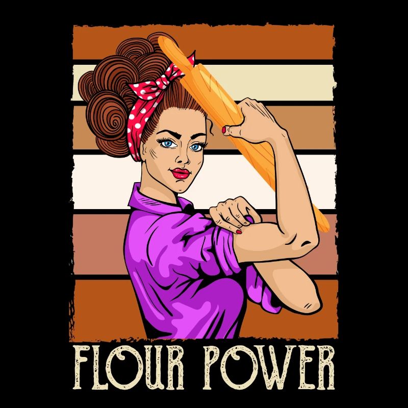 Confectioner Flour Power Rolling Pin Baking Cookies