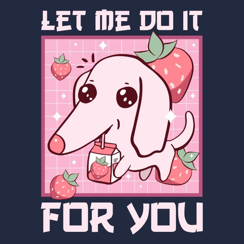 Kawaii Barsoi Hund Meme Erdbeermilch