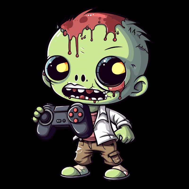 Cute Zombie Player Gaming Zombie Lover