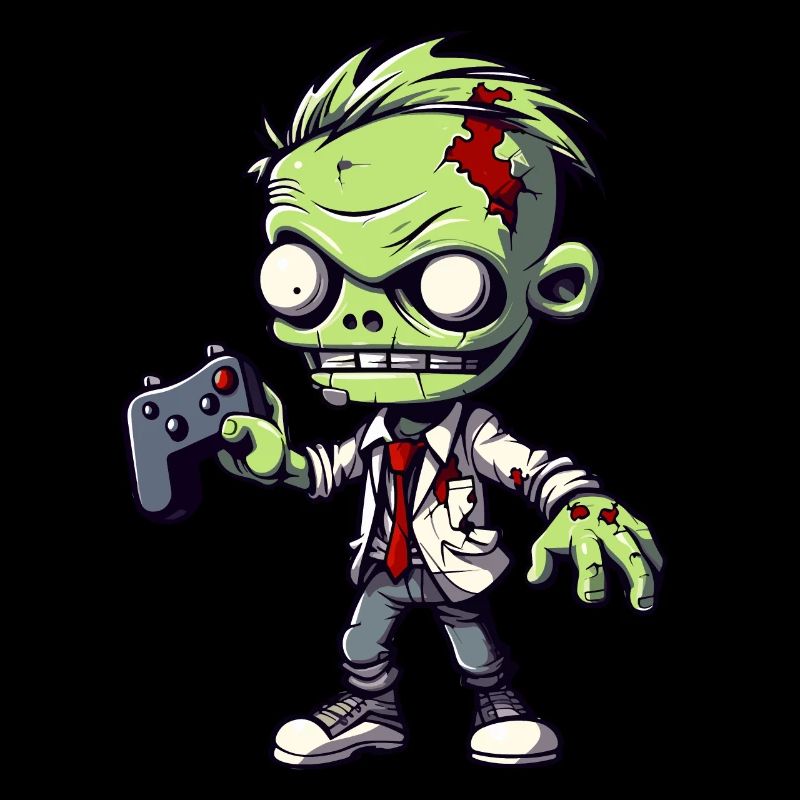 Cute Zombie Player Gaming Zombie Lover