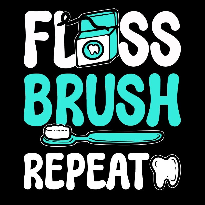 Floss Brush Repeat Zahnarzthelferin