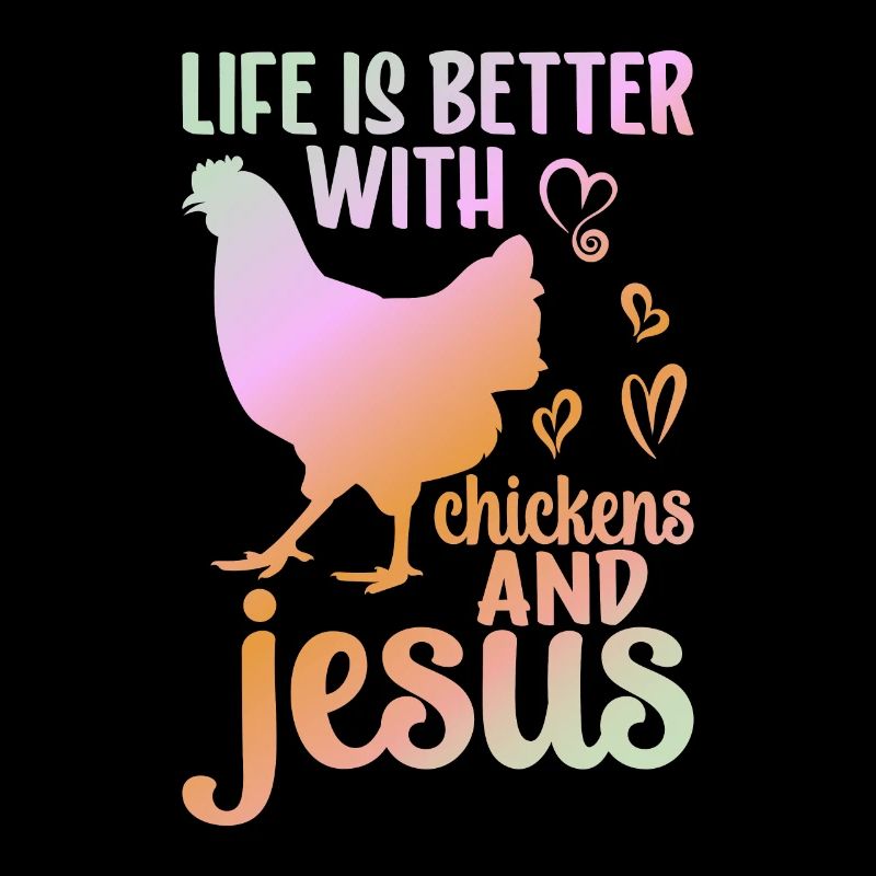 Jesus And Chickens Farmer Lover Farmer