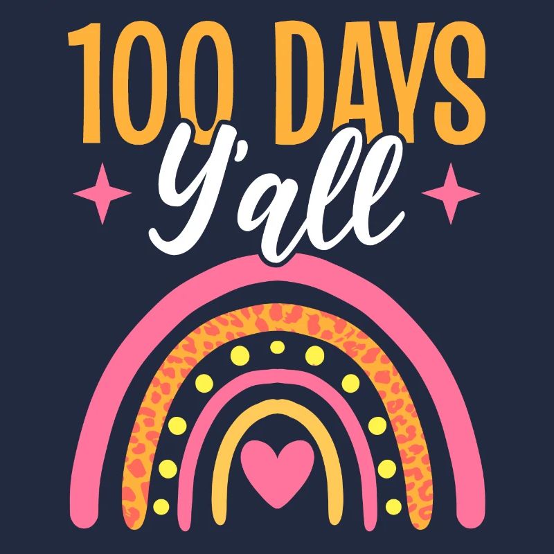 Rainbow 100 Days Yall 100e jour d’école enseignant