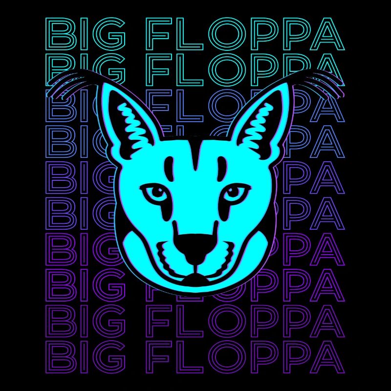 Big Floppa Karakal Katze Meme Retro