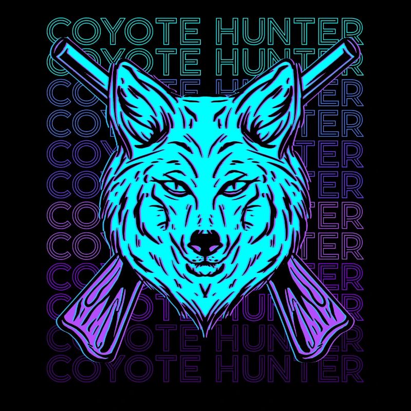 Coyote Hunting Coyote Hunter Retro