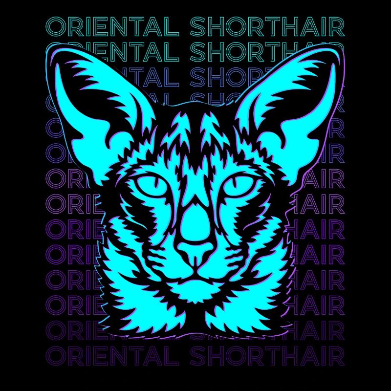 Orientalisch Kurzhaar Katze Retro