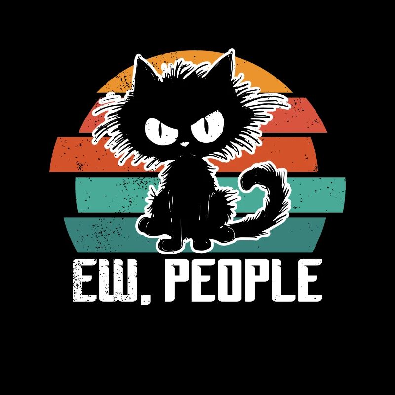 Ew Gens Chat Drôle Vintage Antisocial
