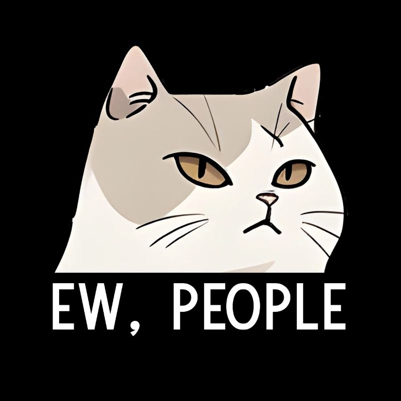 Ew Gens Chat Drôle Vintage Antisocial