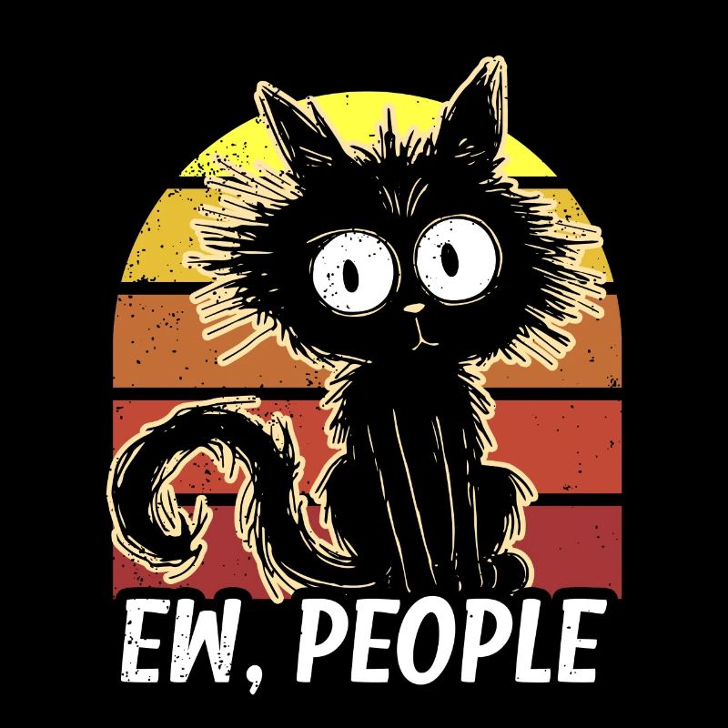 Ew Gens Chat Drôle Vintage Antisocial