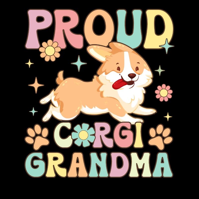 Stolze Corgi-Großmutter Groovy Dog Lover