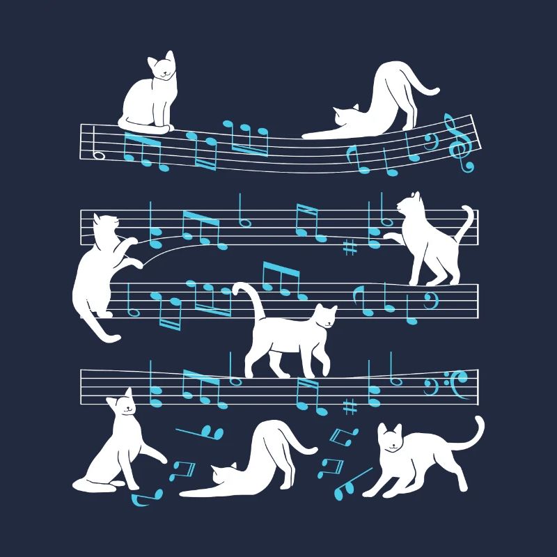 Chats jouant avec un chat de note de musique