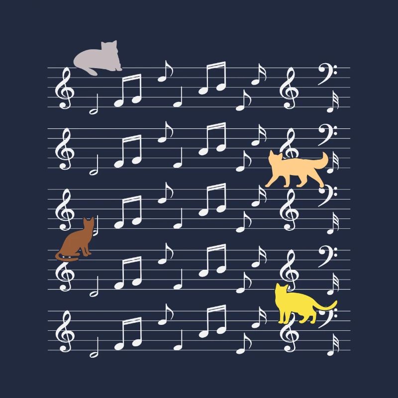 Chats jouant avec un chat de note de musique