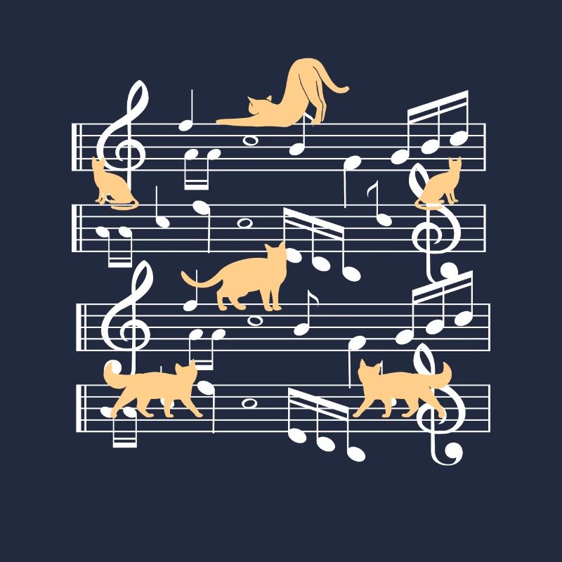 Chats jouant avec un chat de note de musique