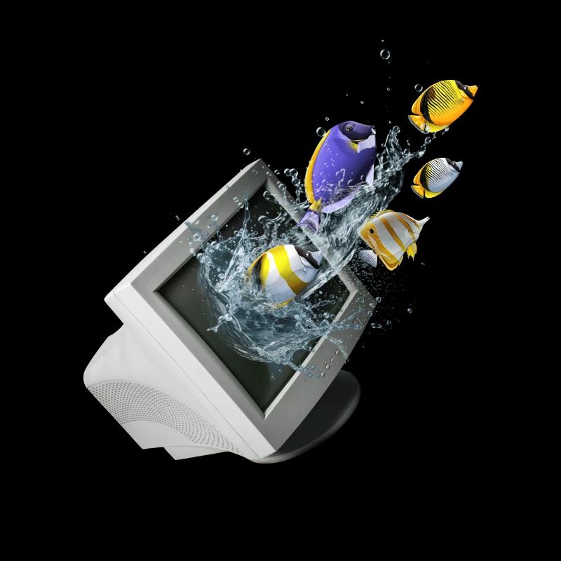 Frutiger Aero Aesthetic Tech Computer Aquarium
