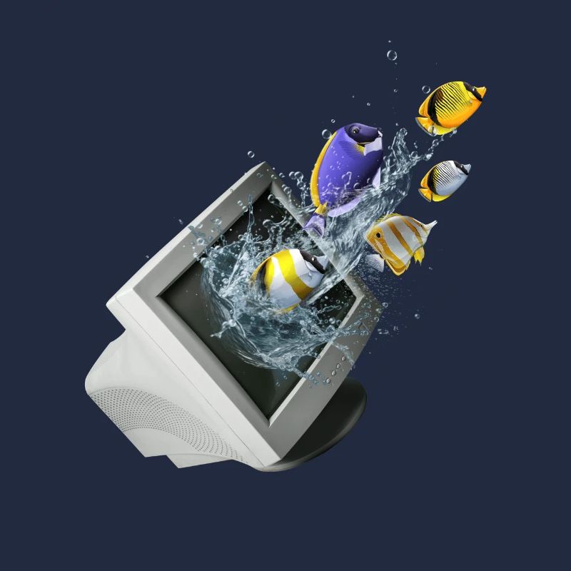 Frutiger Aero Aesthetic Tech Computer Aquarium