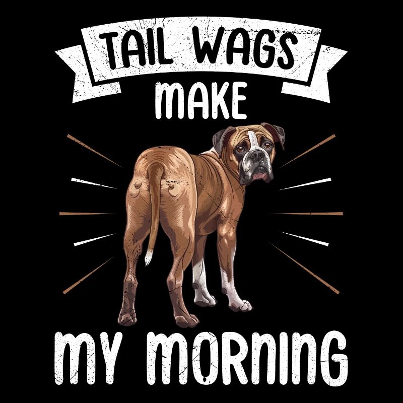 Les remuements de queue de chien Boxer rendent mon matin drôle