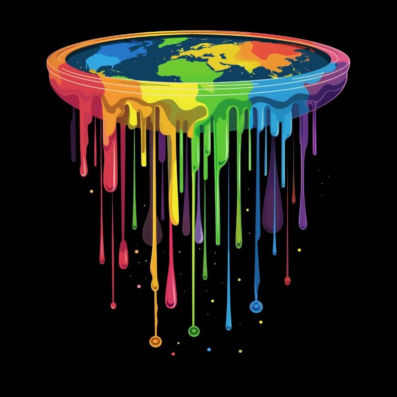 Flache-Erde-Verschwörungstheorie-Pop-Art