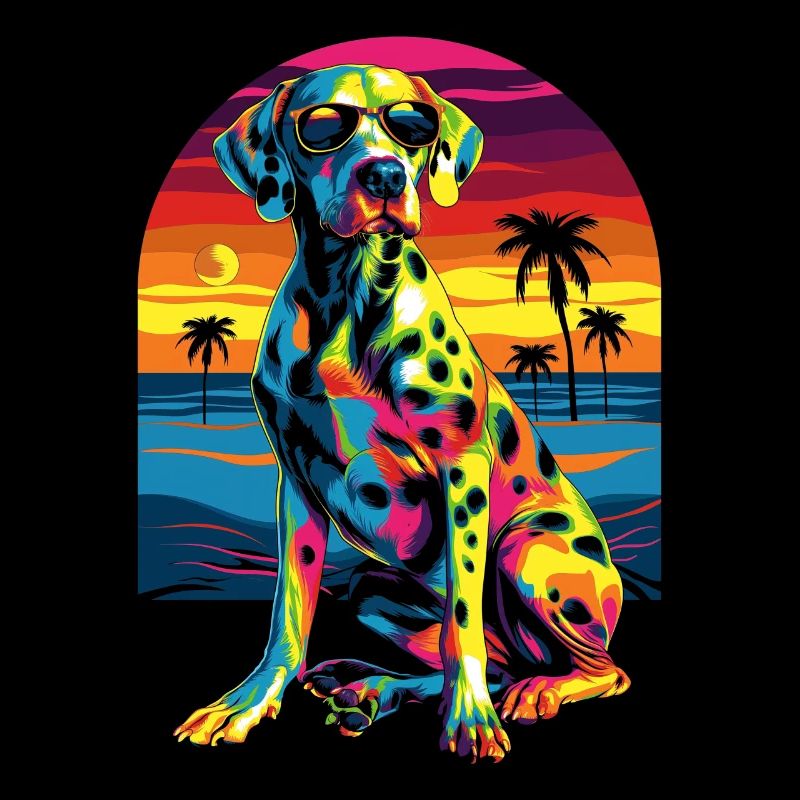 Dalmatian Dog Sunglasses Beach Sunset