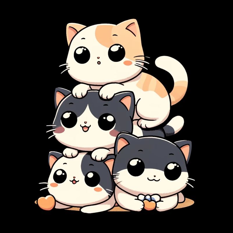 Stack of Kitty Cats Stack Kawaii Meowtain Anime